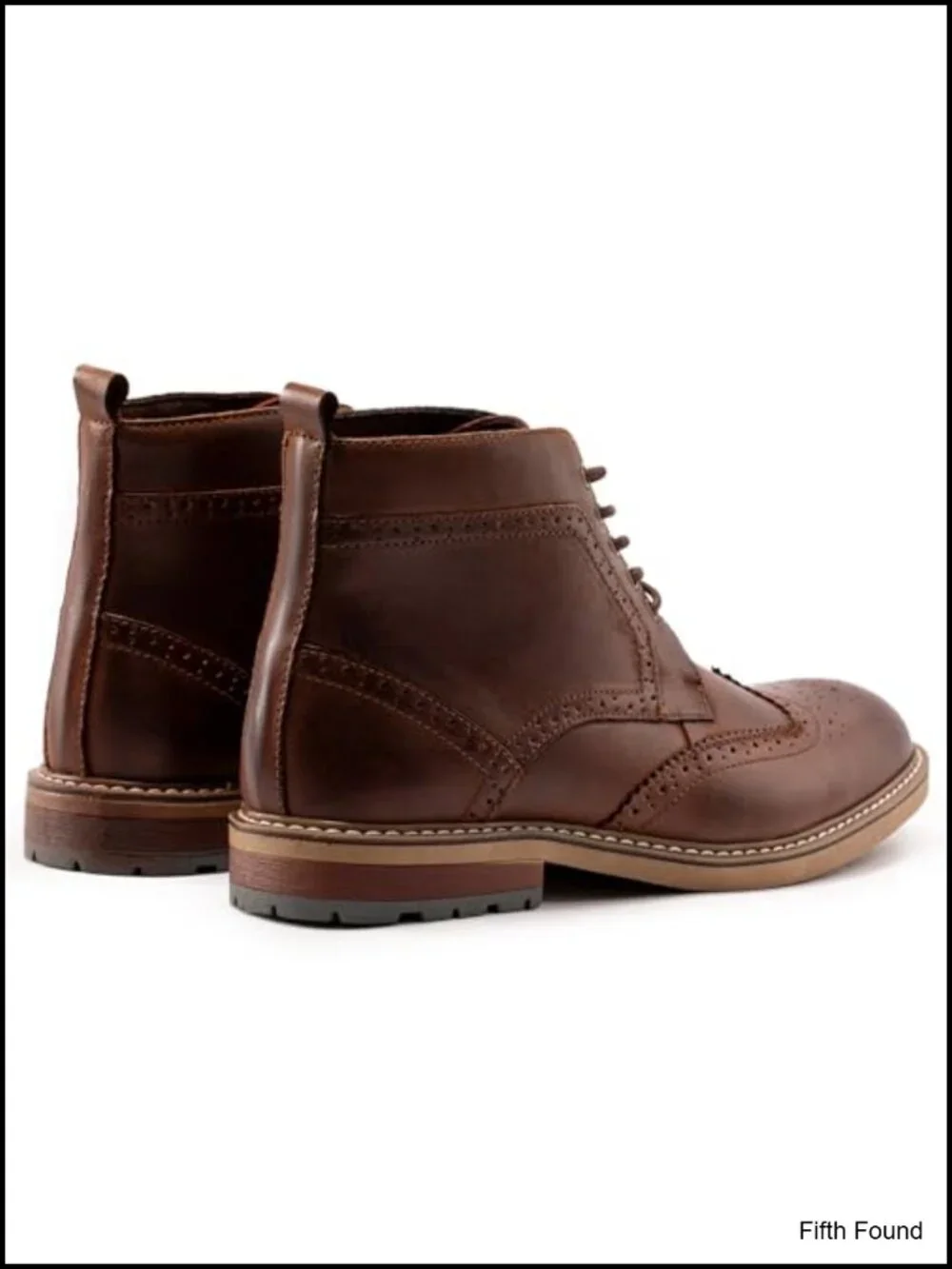 Men's Genuine Leather Dress Boots – Classic Brogue Oxford Ankle Boot
